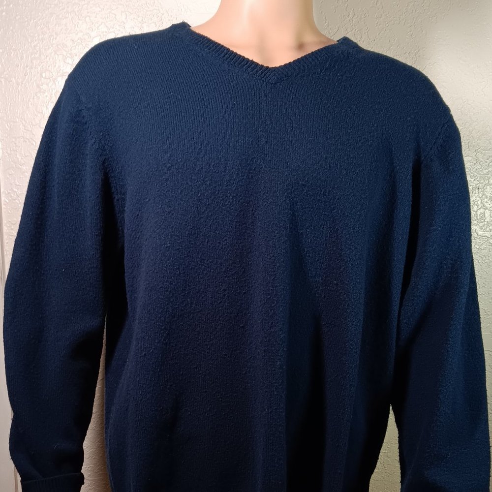 V-NECK MIDWEIGHT SWEATER - XXL - NAVY
